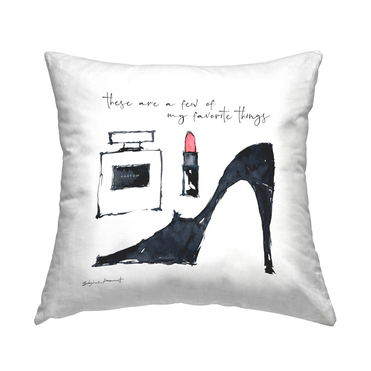 Stupell Industries Favorite Things Glam Fashion Accessories Phrase Decorative Printed Throw Pillow